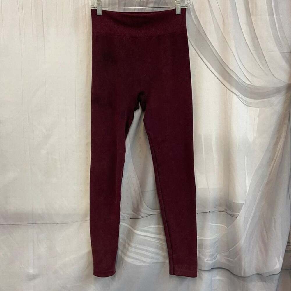 Fornia OS High-Rise Stretch Soft Flexible Leggings in Deep Wine